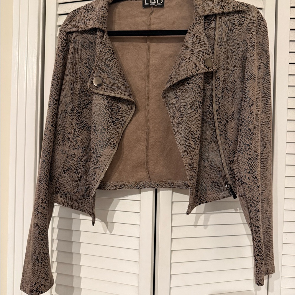 Women's Snake Print Jacket - Brown